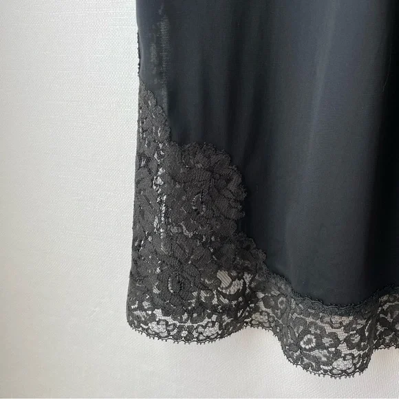 Vintage Henson Kickernick Full Dress Slip / Negligee Black + Gray Lace Size 32 - Picture 7 of 16